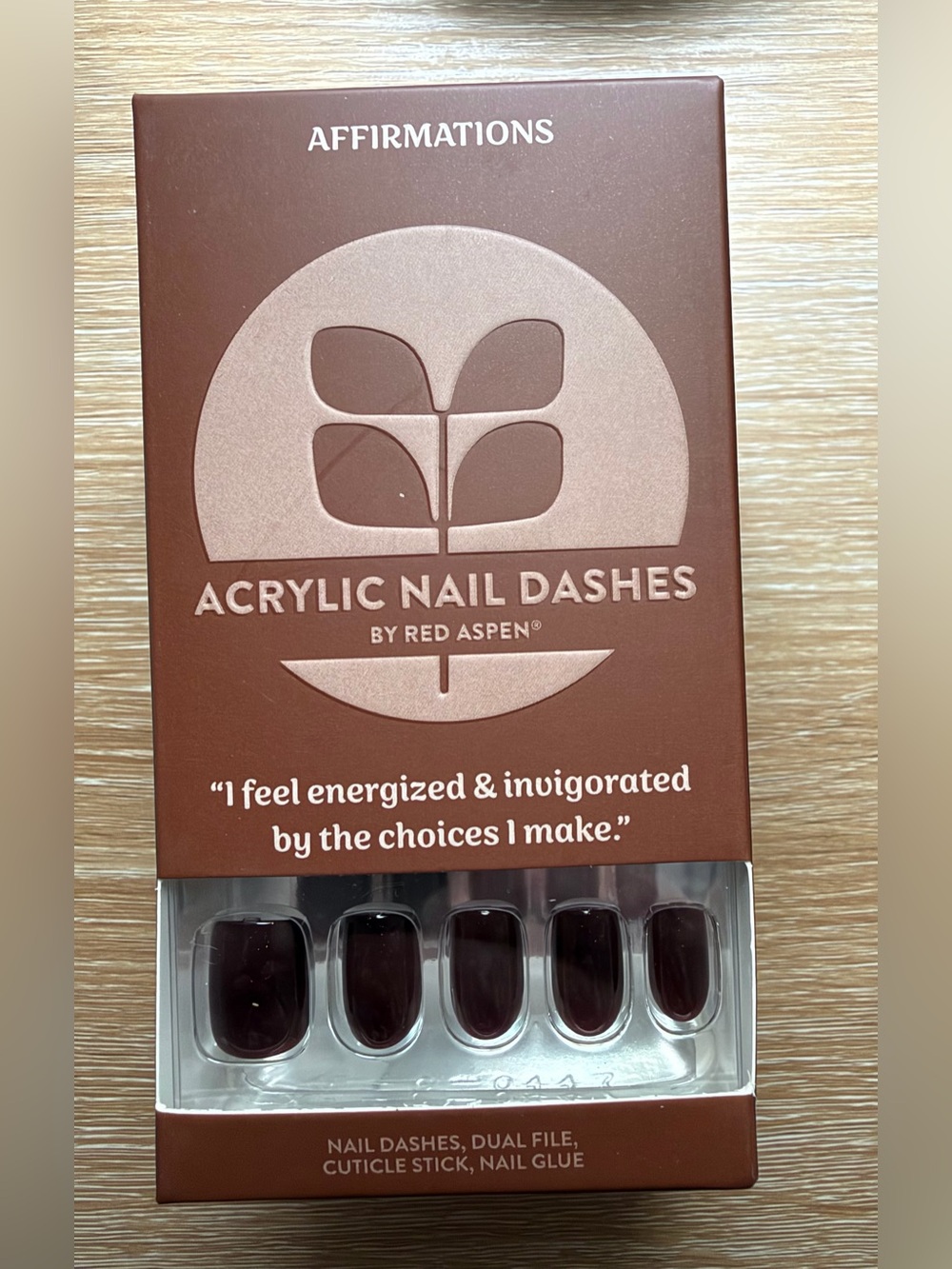 Red Aspen Acrylic - Reta is Energized- Press On Nails Kit - NEW! Short Squoval